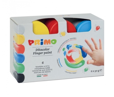 Бои за рисуване с пръсти Primo 6цвх50ml в буркан