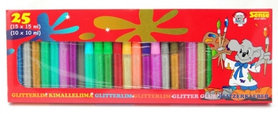 Sense Лепило с брокат, 25цв. (15цв.х15 мл, 10цв.х10 мл)