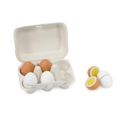 Дървени яйца за игра, 6 броя