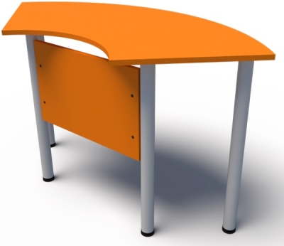 Маса едноместна С-образна, с крак Роси 90х90 Н=76