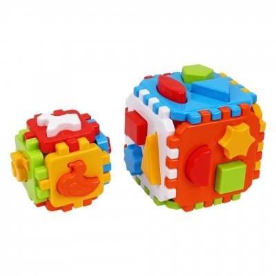 Занимателен куб с форми 2в1, комплект от 2 броя