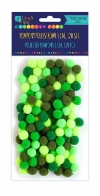 Помпони 1см - Зелени, 120 броя