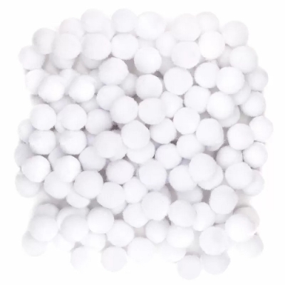 Помпони 1см - Бели, 120 броя