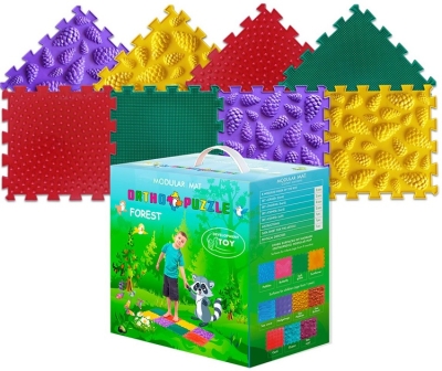 Модулен сензорен килим за игра Ortho Puzzle - Микс Гора