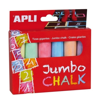 Apli Тебешири Jumbo цветни, 6 цвята