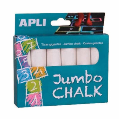 Apli Тебешири Jumbo бели, 6 броя