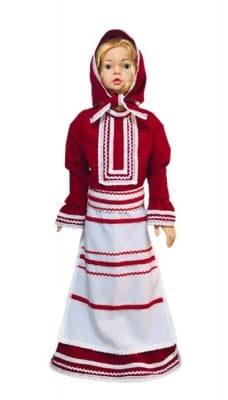 Костюм Пенда - рокля, престилка, колан, забрадка (3-6 години)