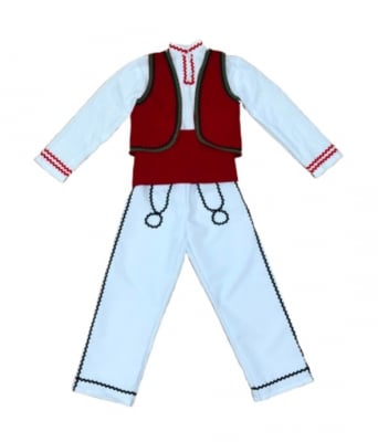 Народна носия за момче  7-12 години (Модел 4) - риза, елек, панталон, пояс