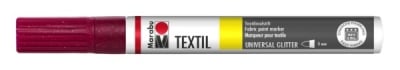 Маркери за текстил Marabu Textil Glitter 3мм - цвят Череша