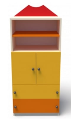 Секция Лапландия (модул 4) Шкаф с 2 врати, 2 чекмеджета и рафт  60х45 Н=140см, цветен