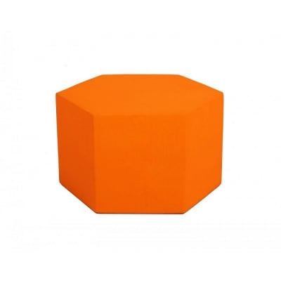Маса от пяна, шестоъгълна -  Оранжева 50 х 50 х 35см