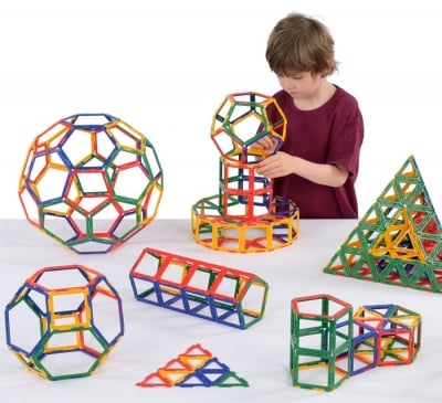 Конструктор Polydron (малък размер) - Геометрични фигури, рамки (310 части)