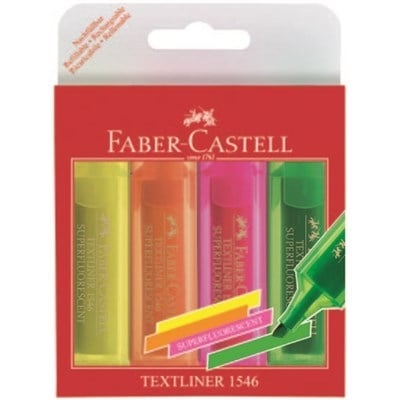 Маркер за текст 4цв Faber-Castell неон