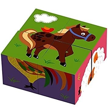 Дървени кубчета - Домашни животни, 4 броя