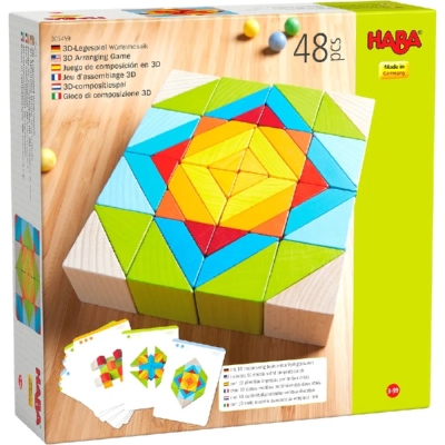 Haba Дървена мозайка с шаблони, 48 части