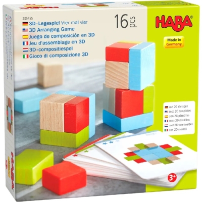 Haba Дървен конструктор с шаблони, 16 части