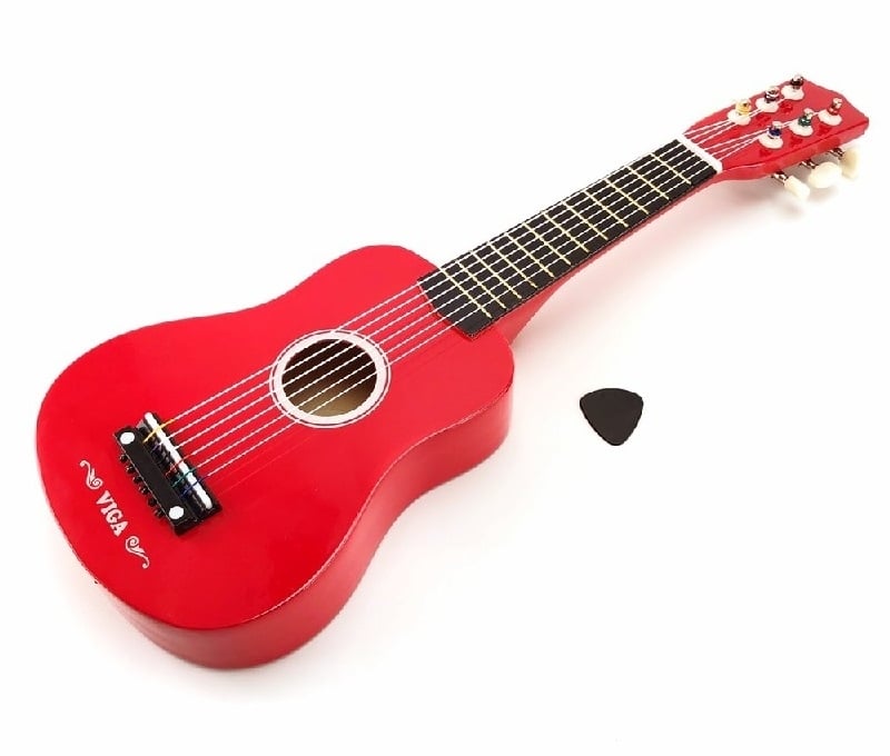 Детска дървена китара ``Guitar 21“ - червена | Борса Теодорос