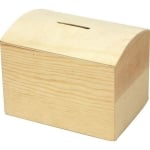 За декорация: Дървена касичка 10х8х7 см