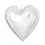 За декорация: Прозрачно сърце  8 см, 5 броя