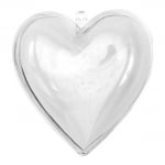 За декорация: Прозрачно сърце 10 см, 5 броя