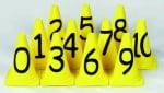 Конуси с номера от 0 до 10, h=22см, комплект от 11 броя