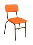Столче за ДГ тапицирано с кожа, микс мет. част H=34 см