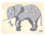 Дървен пъзел Монтесори: Слон
