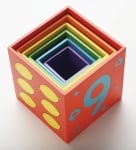 Дървени цветни кубчета с картинки и цифри 1-6