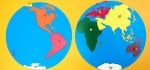 Дървен  пъзел Монтесори: Карта на света