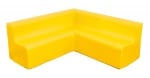 Диван ъглов с височина на седалката 25см жълт