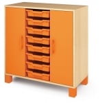 Серия Fresh - Шкаф с  8  плитки контейнера и 2 врати - оранжеви