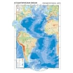 Атлантически океан - природогеографска карта 107х150см