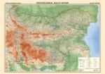 България - общогеографска карта 150х107см