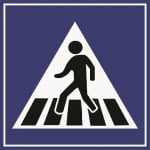 Пътен знак със стойка 110см- Пешеходна пътека