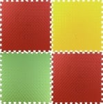 Мек пъзел-килим  ЕVA, 61х61х1 см, 4 бр. в комплект, 2 червени, Жълт, Зелен