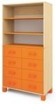 Серия Fresh - Шкаф с  8 чекмеджета и 2 рафта - оранжеви