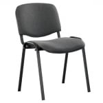 Стол посетителски ISO Black с дамаска, с черна метална част