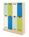 Гардероб  с 8 шкафчета в пастелни цветове 130х35х172см