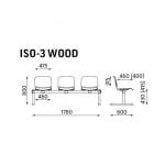 Пейка ISO Wood с 3 места за сядане H=43см
