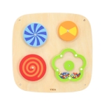 Дървен стенен панел - Въртящи се цветни колела