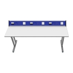 RFG Лабораторна ученическа маса Flat, 180х60х75 см, синьо-бяла