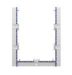 RFG Лабораторна ученическа маса Flat, 180х60х75 см, синьо-бяла