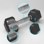 Дъмбел гумиран, хексагонален inSPORTline Hexclusive 30 кг