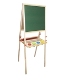 Бяла и зелена магнитна дъска с регулируема височина + 55 броя букви на кирилица