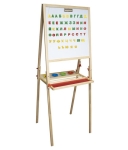 Бяла и зелена магнитна дъска с регулируема височина + 55 броя букви на кирилица