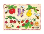 Пъзел дървен с дръжки -  Плодове (вариант 2)