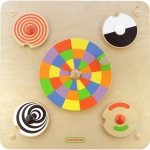 Манипулативна дъска за стена - Въртящи се цветни дискове