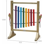 Музикален панел Дъга с вертикални звукови тръби - за игра на открито и на закрито