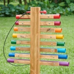 Музикален панел Дъга с хоризонтални звукови тръби - за игра на открито и на закрито