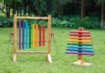 Музикален панел Дъга с вертикални звукови тръби - за игра на открито и на закрито